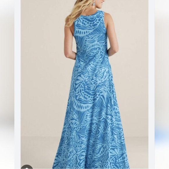 NWT Soft Surroundings Abstract Blue Santiago Dress 3X - Picture 2 of 9